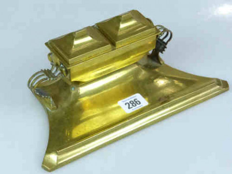 Secessionist Style Brass Inkwell