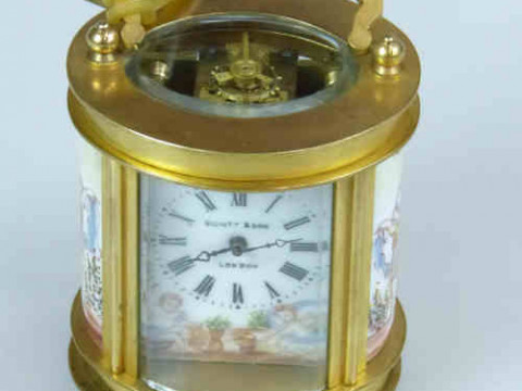 Small Brass Cased Carriage Clock, Signed Elliott & Son, London