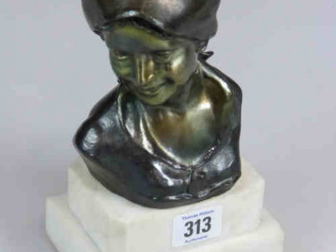 Spelter Bust of a Dutch Girl