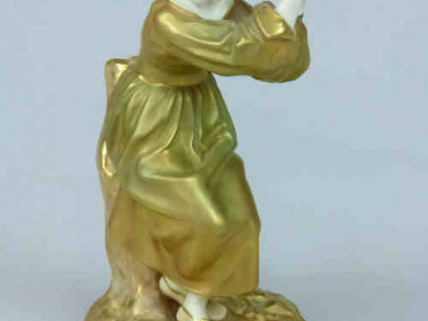 Royal Worcester Figure No. 1803 'Girl Playing a Tambourine', 16cm high