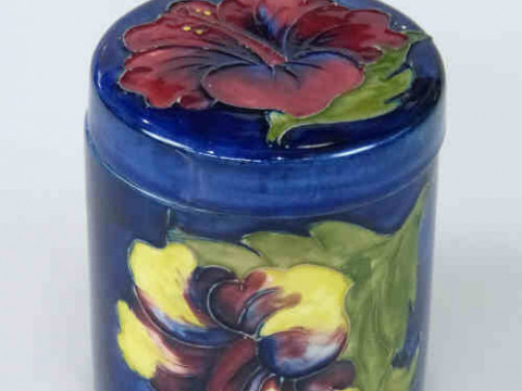 Moorcroft Hibiscus Jar and Lid