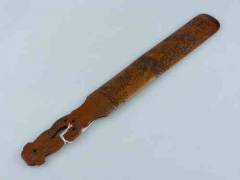 Oriental Carved Wood Page Turner
