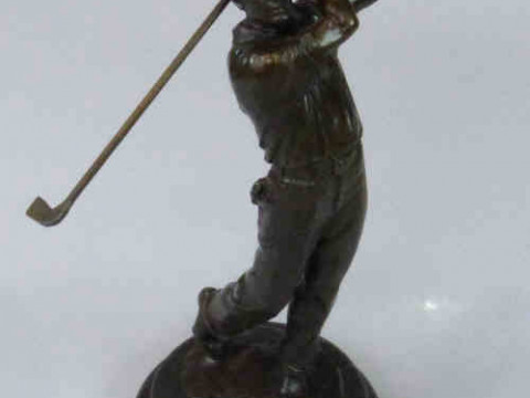Bronze Figure of a Golfer, 34cm high
