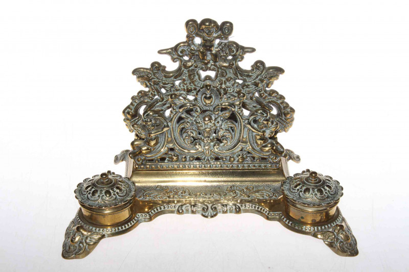 Victorian style brass desk stand