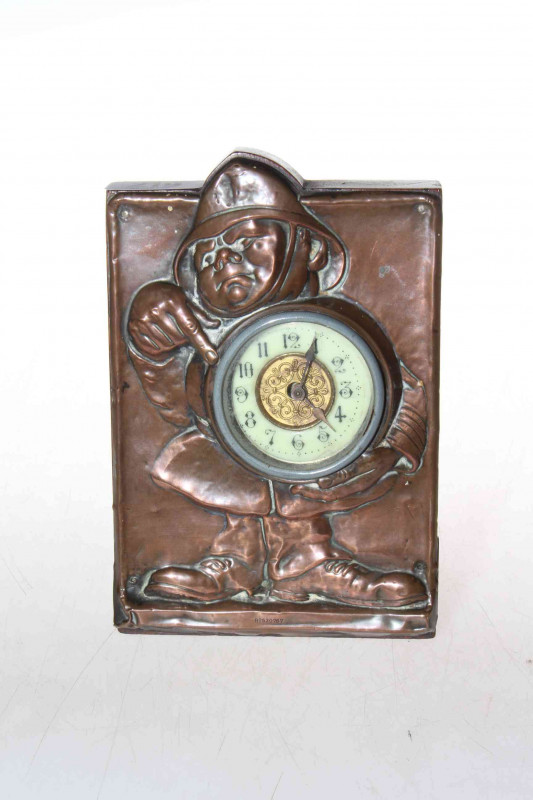 Novelty copper mounted clock, circa 1900