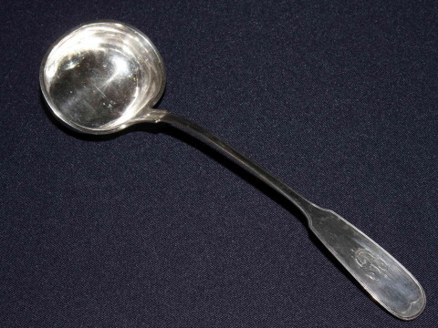 White metal fiddle pattern ladle