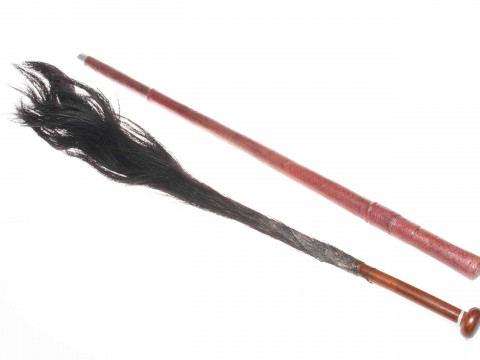 Leather covered swordstick and a fly swat (2)