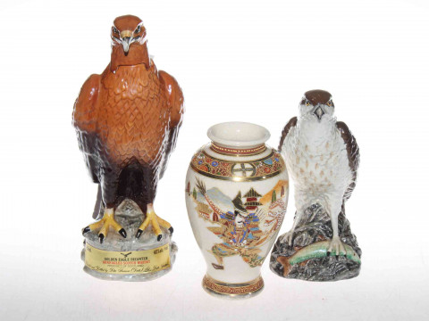 Two Beswick decanters and a Satsuma vase