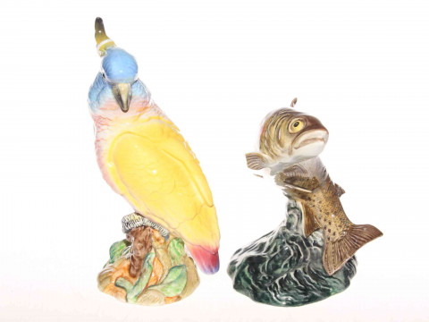 Beswick model of a trout and a cockatoo (2)