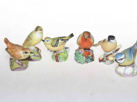 Six Royal Worcester bird models