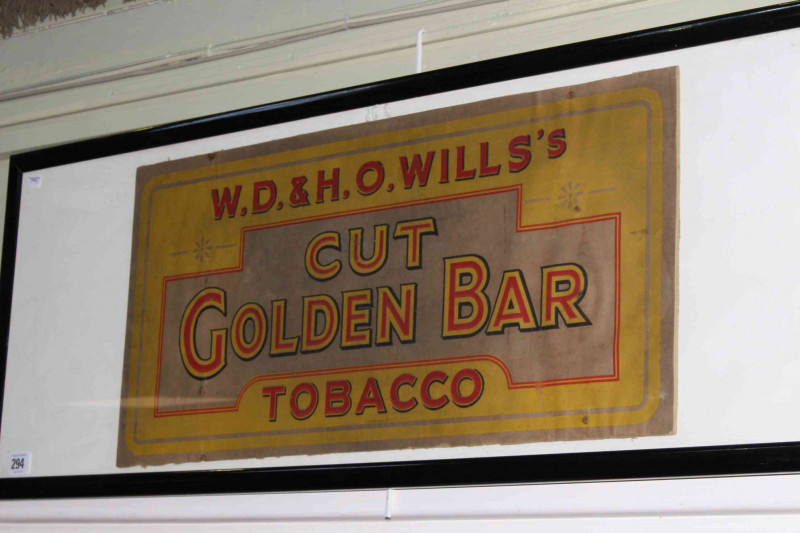 Sign, Wills's Cut Gold Bar Tobacco