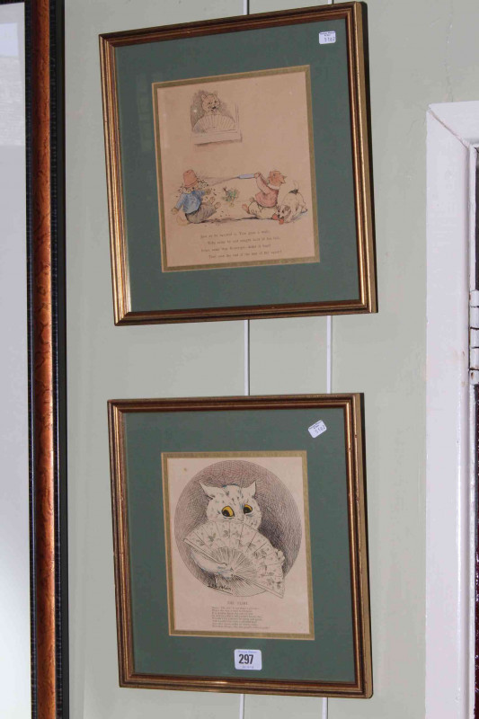 Two prints after Louis Wain
