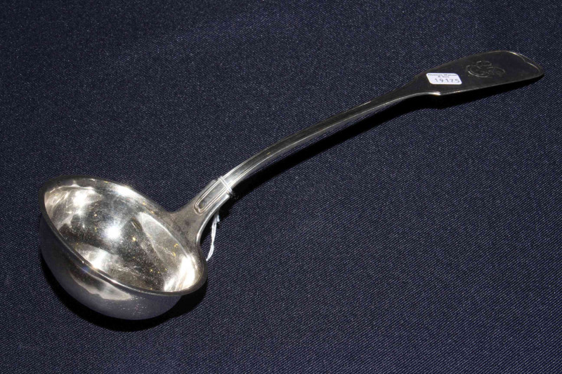 White metal fiddle pattern ladle