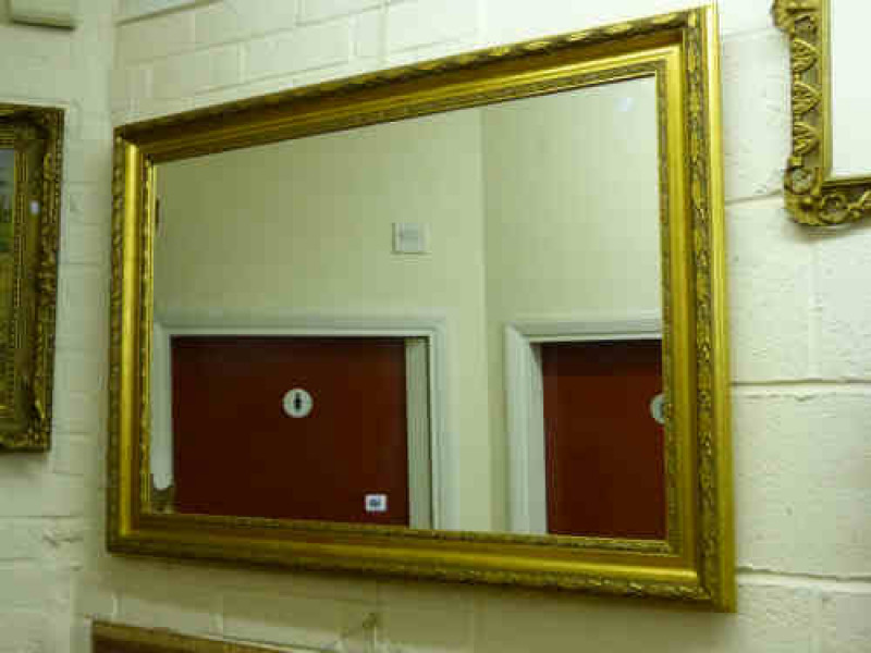 Modern Gilt Framed Mirror, 74cm x 105cm