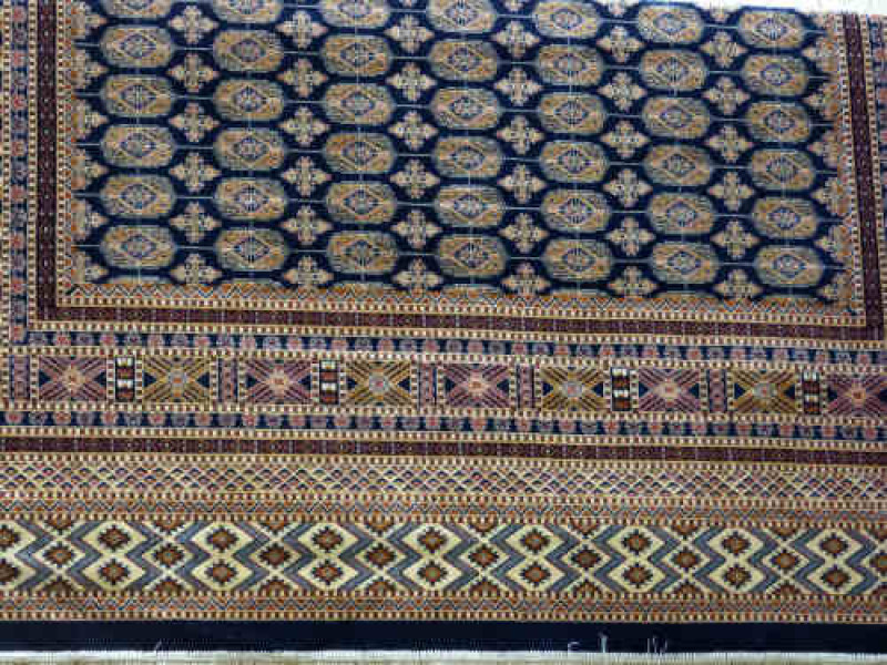 Navy Ground Bokhara Carpet, 2.80m x 2.00m