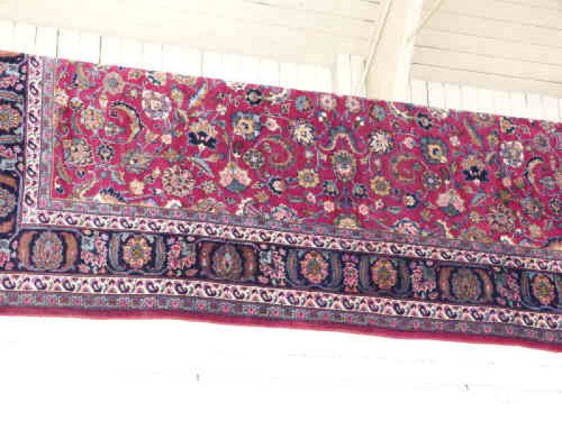 Signed Rose Ground Hand Made Fine Persian Keshan Carpet, 3.00m x 2.10m