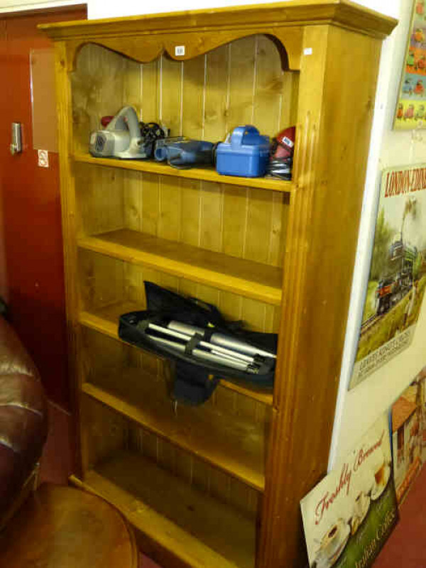 Pine Five-tier Open Bookcase and Slim Pine Open Bookcase (2)