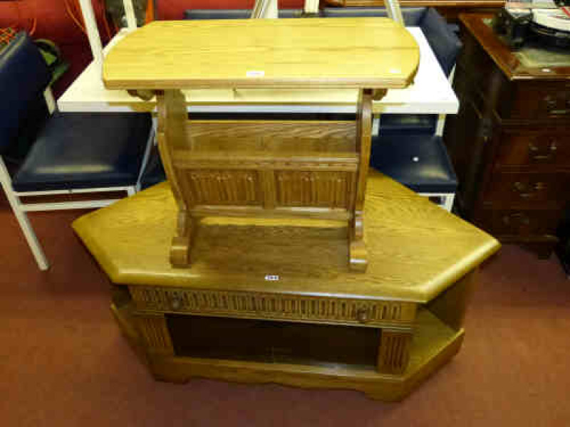Old Charm Magazine Table and Similar Entertainment Unit (2)
