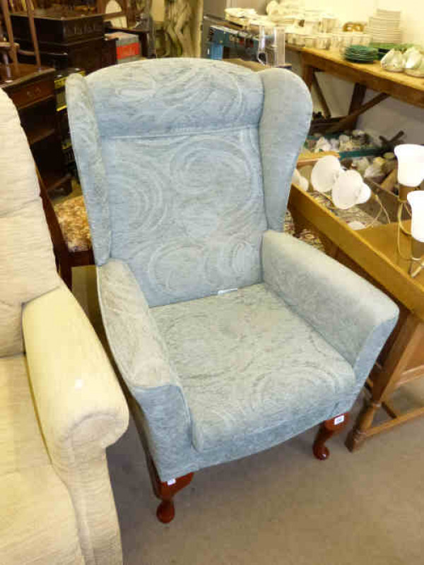 Green Wing Easy Chair on cabriole legs