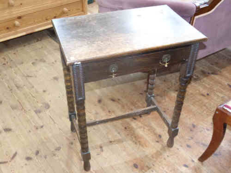 Oak Hall Table on Bobbin Legs