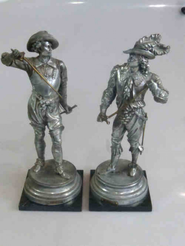 Pair of Spelter Figures of Cavalier's, 51cm High