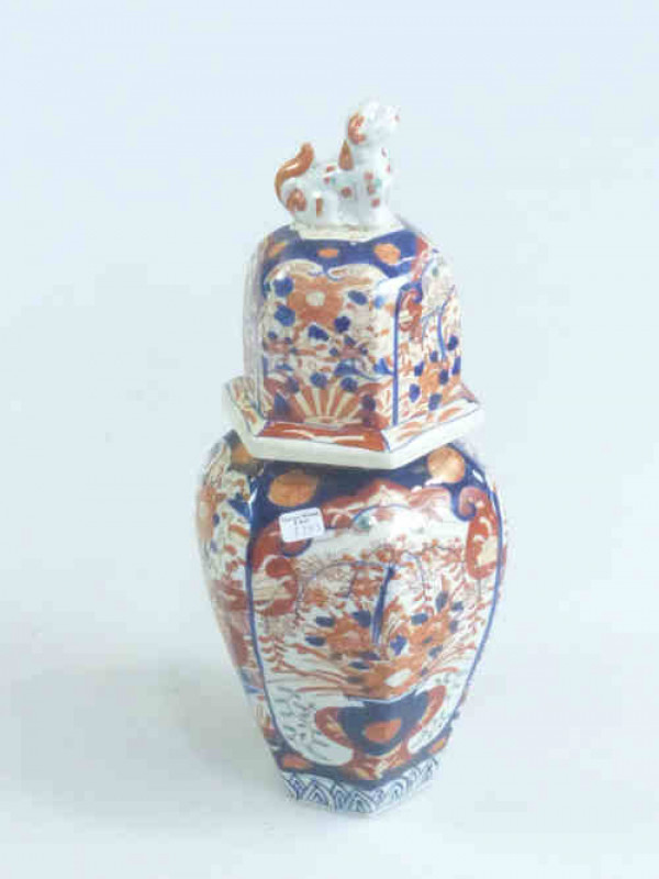 Imari Vase and Cover, 35cm High