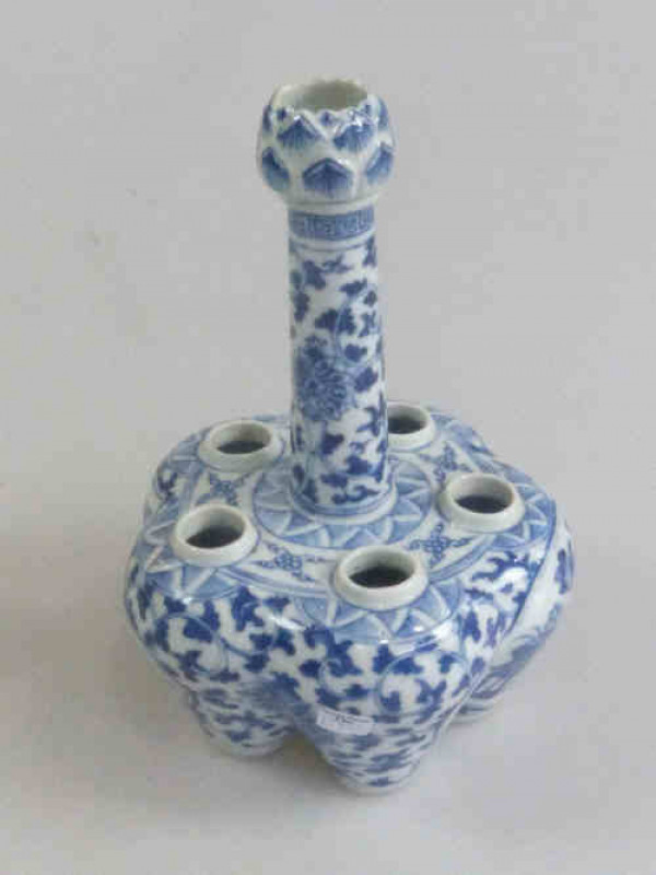 Chinese Blue and White Flower Vase, 26cm High