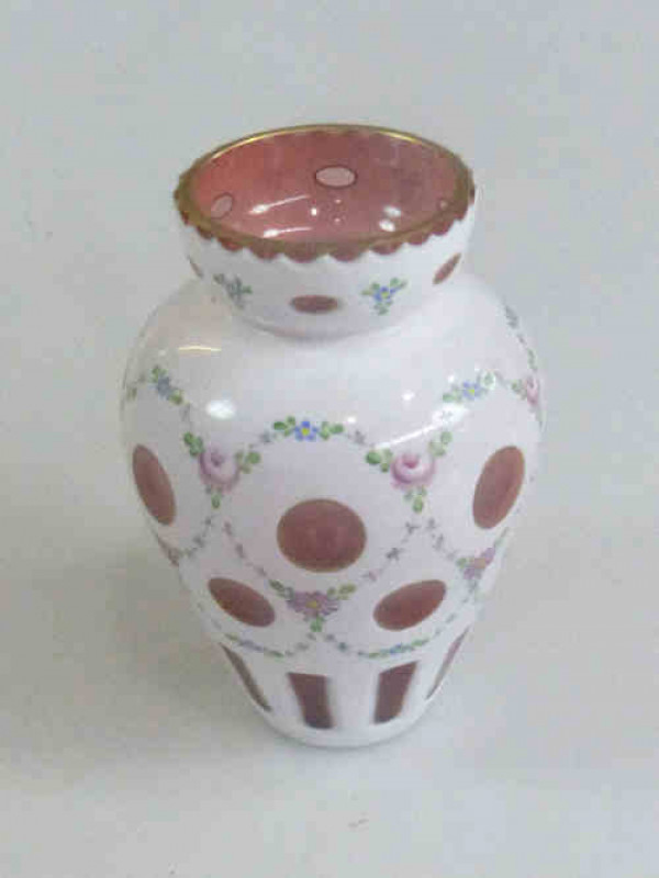 Victorian Bohemian Glass Vase, 21cm High