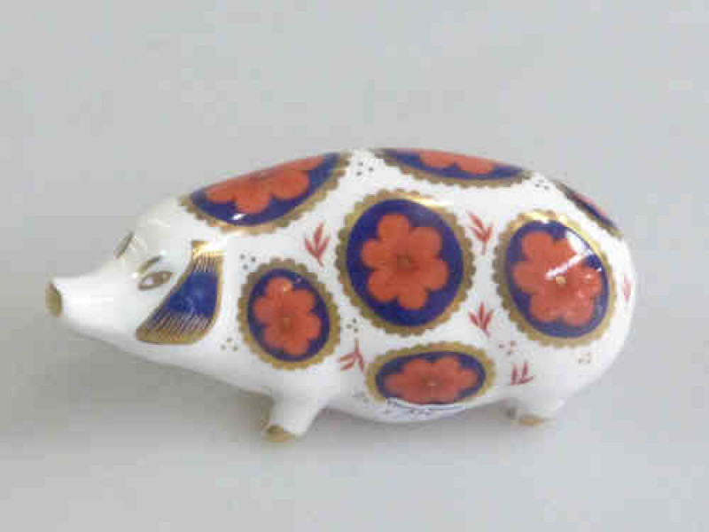 Royal Crown Derby Paperweight 'Pig' Boxed