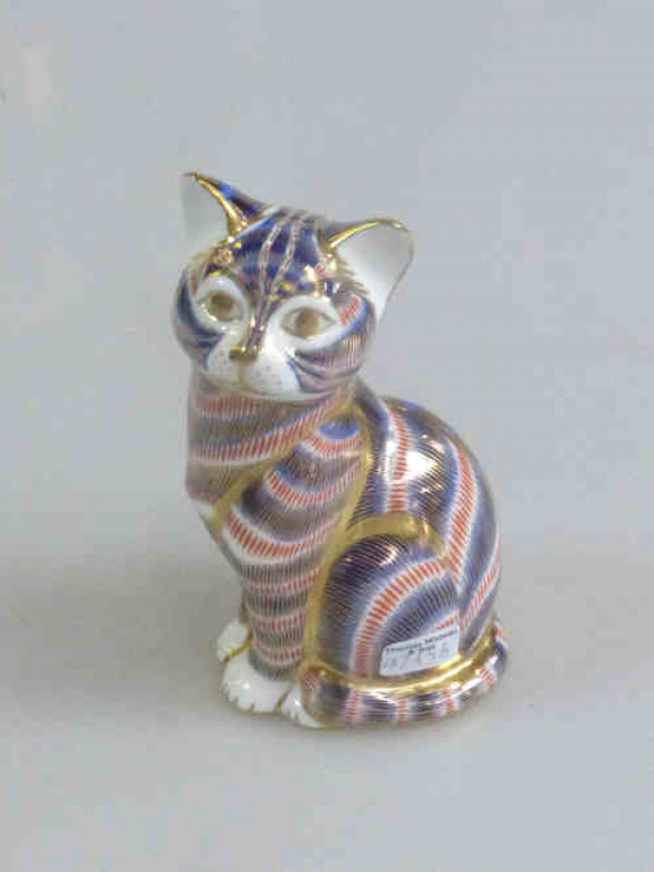 Royal Crown Derby Paperweight 'Blue Cat'