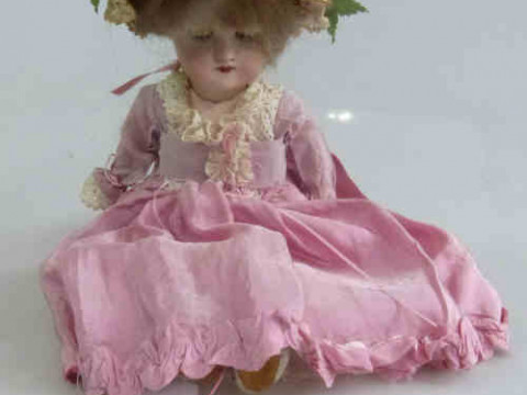 Vintage Doll with Straw Hat