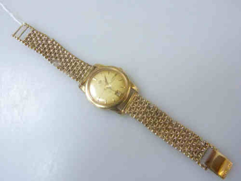 Fortis Gentleman's Gold Wrist Watch, Case Tests as 18-22ct and Strap 14-15ct, 70grams gross
