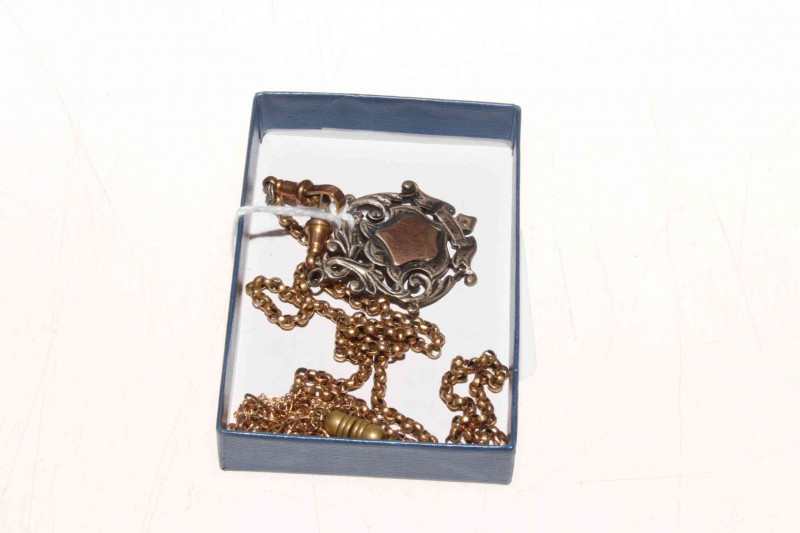 Gold chains and silver medallion, 10+ grams