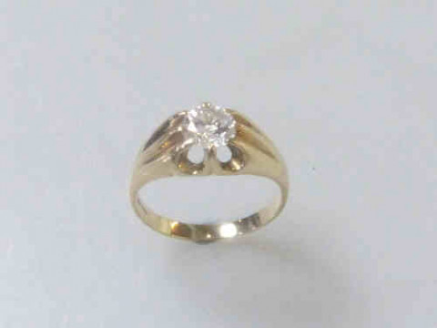 Gentleman's Solitaire Diamond Ring, the Brilliant Cut Diamond Weighing...