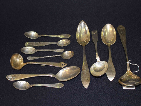 Collection of Continental silver/white metal spoons