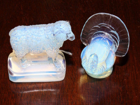Sabino opalescent glass sheep and turkey (2)