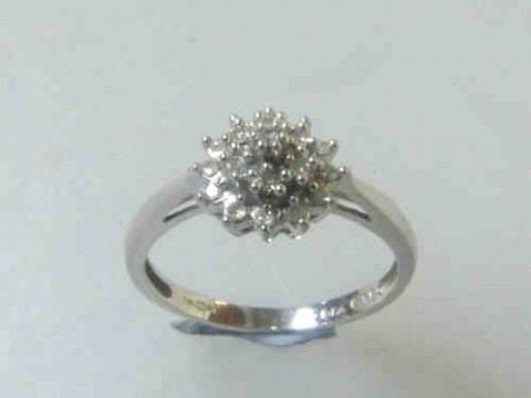 9ct White Gold and Diamond Ring, Size I 1/2