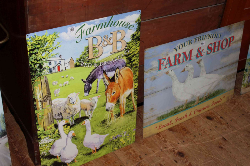Two signs, Farmhouse B & B and Farm & Shop