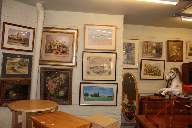 Collection of fourteen various pictures including signed watercolours, oils, etc