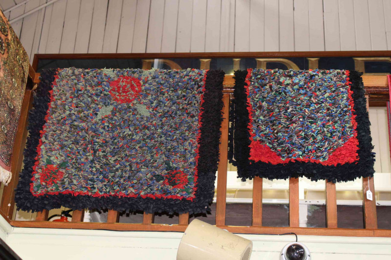 Two early 20th Century hookey rugs 1.30 by 0.95 and 1.15 by 0.65