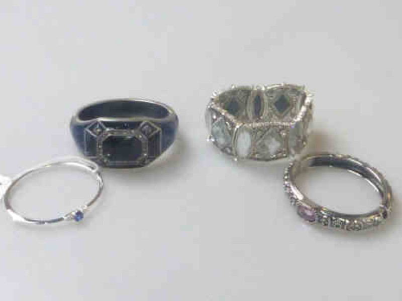 Four Bangles including Art Deco Style Enamelled