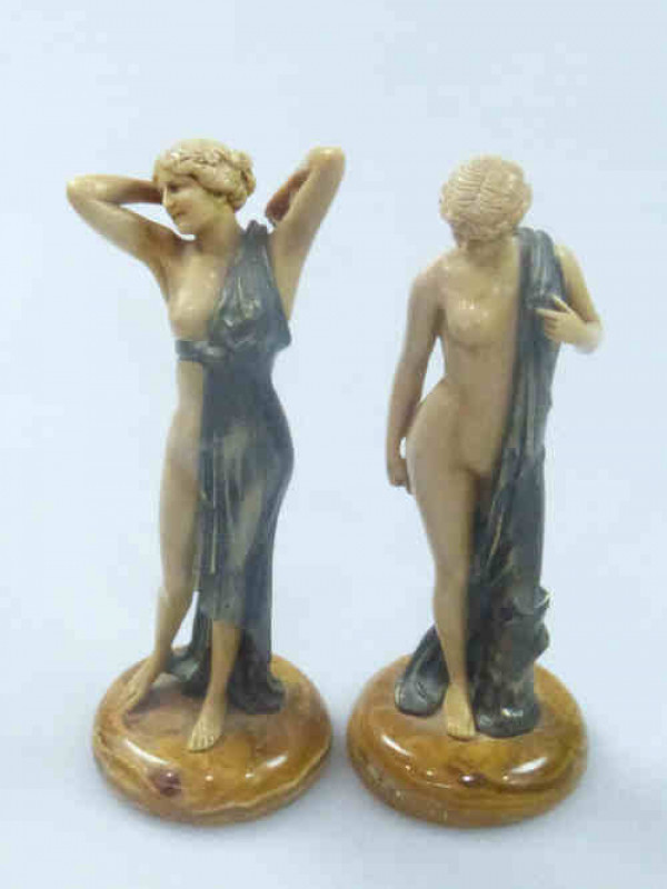 Pair Replica Art Deco Figures of Classical Maidens
