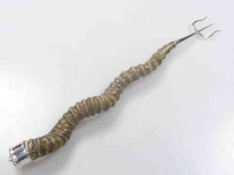 Silver Plate Mounted Horn Toasting Fork
