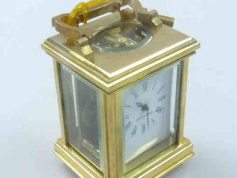 Small Gilt Brass Carriage Clock