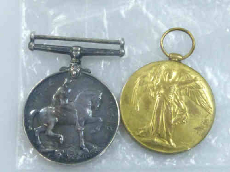 Pair BWM and Victory Medals for 244473 Pte C V Thorburn Ches. Rgt