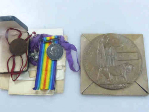 Two WWI Medals for 719150 Pte John Bowman, Canadian Expeditionary Force,...