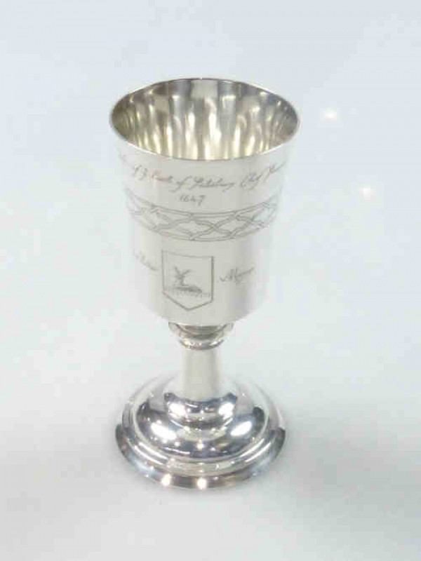 Silver Chalice, Garrard & Company, London 1972, Numbered 528, A Reproduction of the Hertford Elizabethan Chalice Made by Garrard, 6.3 Troy ozs