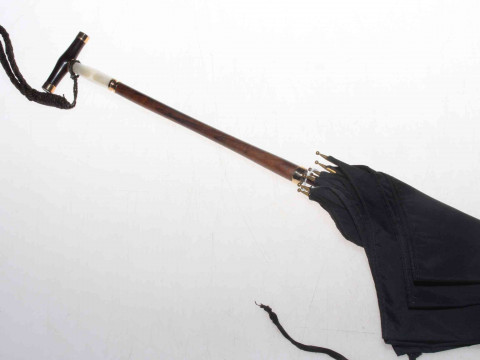 Edwardian gilt metal mounted parasol.