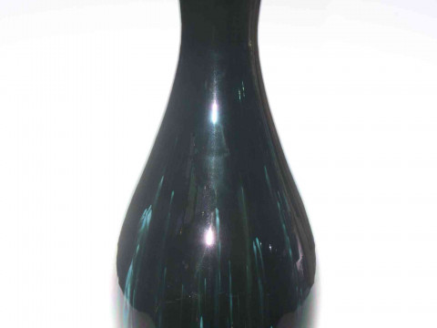 Large Linthorpe Pottery vase in green-blue streak glaze, shape no. 366,...