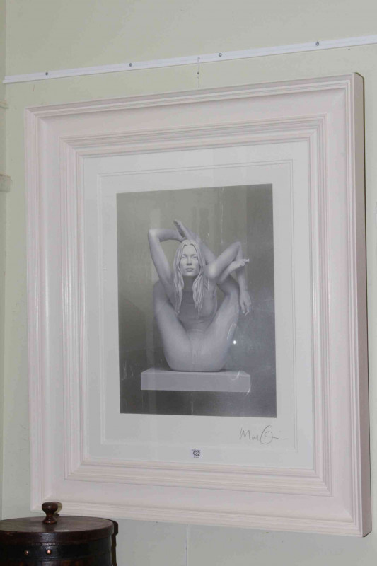Marc Quinn (British living artist, b. London 1964), 'Sphinx (silver), 2017', signed lower right, silkscreen print, limited edition of 150, framed under glass, overall 113cm by 87cm. PLEASE NOTE THIS LOT IS SUBJECT TO ARR.